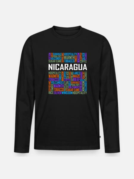 Nicaragua - Words - Men's Premium Organic Long Sleeve Shirt - black