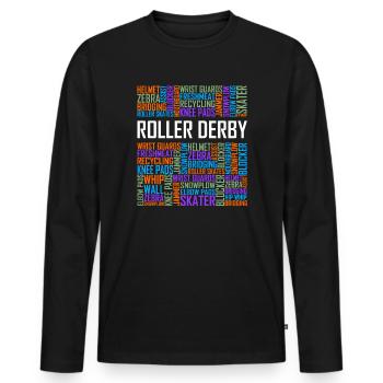 Roller Derby - Words - Men's Premium Organic Long Sleeve Shirt - black - Front - Nico (187cm)