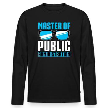 Master of Public Administration - Men's Premium Organic Long Sleeve Shirt - black - Front - Nico (187cm)