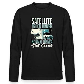 Satellite Truck Driver Normal Driver But Cooler - Men's Premium Organic Long Sleeve Shirt - black - Front - Nico (187cm)