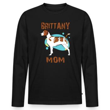 Brittany Mom - Men's Premium Organic Long Sleeve Shirt - black - Front - Nico (187cm)