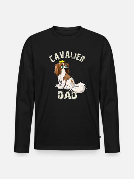 Cavalier Dad - Men's Premium Organic Long Sleeve Shirt - black