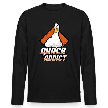 Ducks - Quack Addict - Men's Premium Organic Long Sleeve Shirt - black - Front - Nico (187cm)