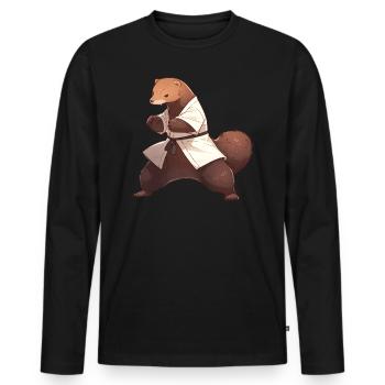 Judo Mungo - Männer Premium Bio Langarmshirt - Schwarz - Vorne - Nico (187cm)