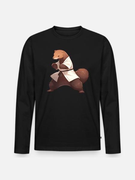 Judo Mongoose - Men's Premium Organic Long Sleeve Shirt - black