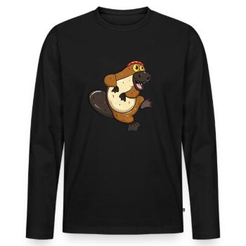 Platypus - Men's Premium Organic Long Sleeve Shirt - black - Front - Nico (187cm)