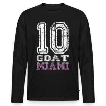 Goat - Men's Premium Organic Long Sleeve Shirt - black - Front - Nico (187cm)