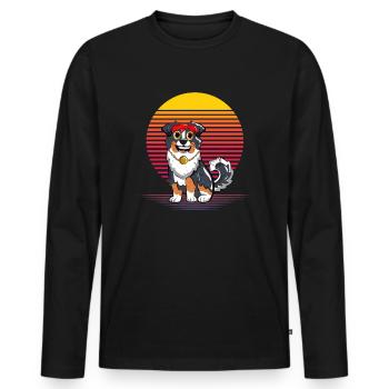Australian Shepherd Vapor - Men's Premium Organic Long Sleeve Shirt - black - Front - Nico (187cm)