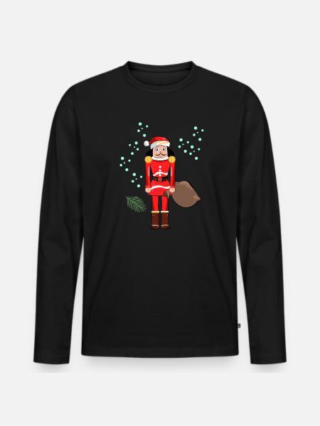Santa Nutcracker Christmas - Men's Premium Organic Long Sleeve Shirt - black