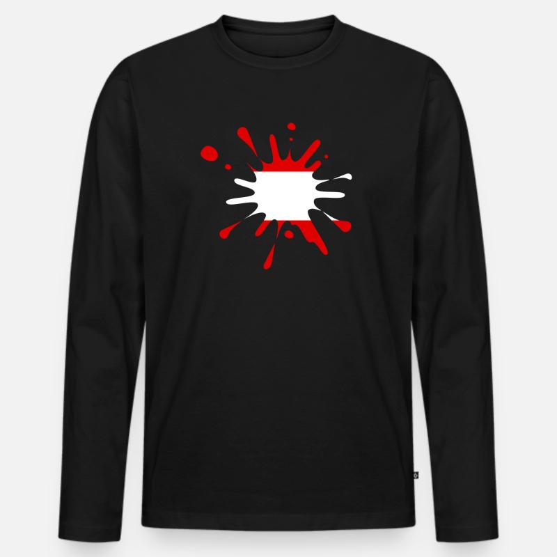 Österreich - Männer Premium Bio Langarmshirt - Schwarz