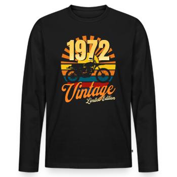 1972 anniversaire motard, 50 ans motard - T-shirt manches longues Premium bio Homme - noir - Devant - Nico (187cm)