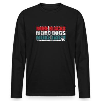 Plus de Noirs Plus de chiens Plus d’Irlandais - T-shirt manches longues Premium bio Homme - noir - Devant - Nico (187cm)