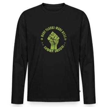 Plus de Noirs Plus de chiens Plus d’Irlandais - T-shirt manches longues Premium bio Homme - noir - Devant - Nico (187cm)
