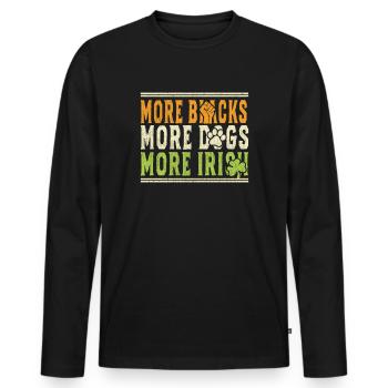 Plus de Noirs Plus de chiens Plus d’Irlandais - T-shirt manches longues Premium bio Homme - noir - Devant - Nico (187cm)