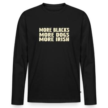 Plus de Noirs Plus de chiens Plus d’Irlandais - T-shirt manches longues Premium bio Homme - noir - Devant - Nico (187cm)