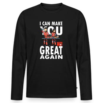 Paramédic paramédic - T-shirt manches longues Premium bio Homme - noir - Devant - Nico (187cm)
