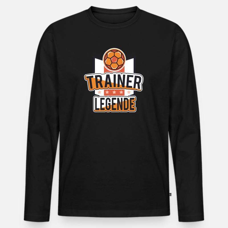 Handball Trainer Legende - Männer Premium Bio Langarmshirt - Schwarz