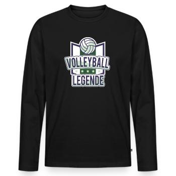 Volleyball Legende Trainer Geschenk - Männer Premium Bio Langarmshirt - Schwarz - Vorne - Nico (187cm)