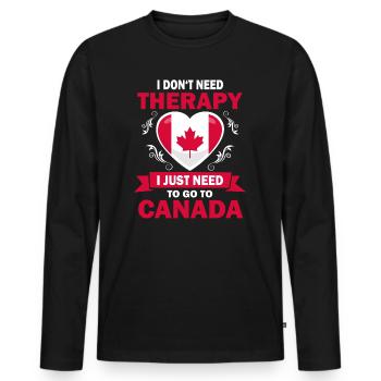Je n'ai pas besoin de thérapie Canada Canada disant - T-shirt manches longues Premium bio Homme - noir - Devant - Nico (187cm)