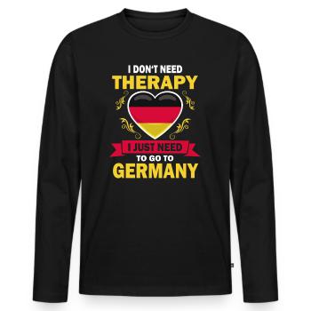 Je n’ai pas besoin d’une thérapie Allemagne Proverbe - T-shirt manches longues Premium bio Homme - noir - Devant - Nico (187cm)