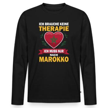 Therapie Marokko Urlaub Tourist Marrokaner - Männer Premium Bio Langarmshirt - Schwarz - Vorne - Nico (187cm)