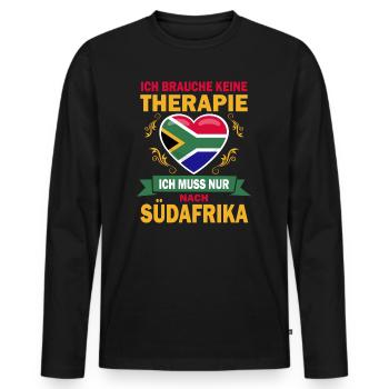 Therapie Südafrika Urlauber Reise Spuch - Männer Premium Bio Langarmshirt - Schwarz - Vorne - Nico (187cm)