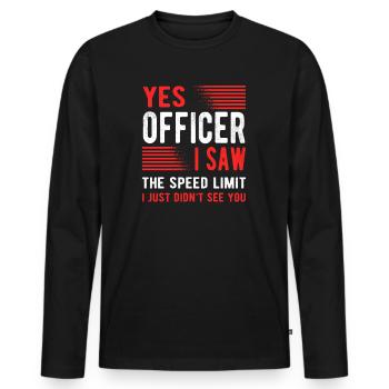Speed limit police speed camera - Men's Premium Organic Long Sleeve Shirt - black - Front - Nico (187cm)