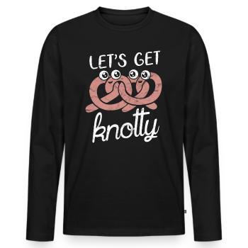 I love my wiener so to risk it for the biscuit - Men's Premium Organic Long Sleeve Shirt - black - Front - Nico (187cm)
