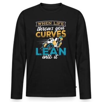 Motorcycle motorcycle vehicle scooter - T-shirt manches longues Premium bio Homme - noir - Devant - Nico (187cm)