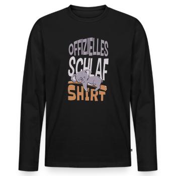 Offizielles Schlaf Shirt - Männer Premium Bio Langarmshirt - Schwarz - Vorne - Nico (187cm)