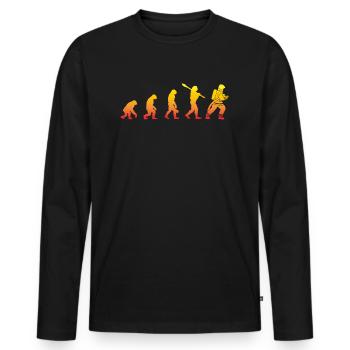 Feuerwehr Evolution - Feuerwehrmann Feuerwehrfrau - Männer Premium Bio Langarmshirt - Schwarz - Vorne - Nico (187cm)