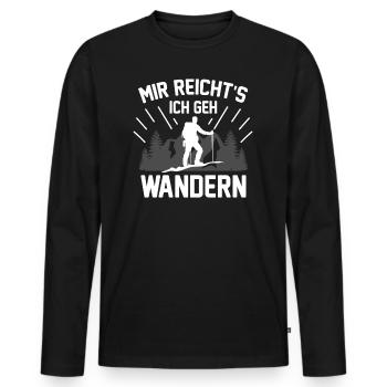 Mir reichts ich gehe wandern Bergsteigen - Männer Premium Bio Langarmshirt - Schwarz - Vorne - Nico (187cm)