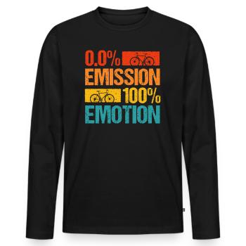 Vélo pas d’émission plein émotion protection de l’environnement - T-shirt manches longues Premium bio Homme - noir - Devant - Nico (187cm)