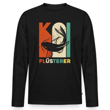 Koi Fan - Lustiges Retro Koi Flüsterer - Geschenki - Männer Premium Bio Langarmshirt - Schwarz - Vorne - Nico (187cm)
