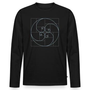 Fibonacci Spiral Golden Ratio Geometry Circle - Men's Premium Organic Long Sleeve Shirt - black - Front - Nico (187cm)