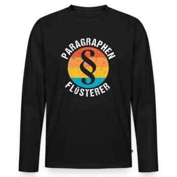 Paragraphen Flüsterer | Retro Anwalt Richter Juris - Männer Premium Bio Langarmshirt - Schwarz - Vorne - Nico (187cm)