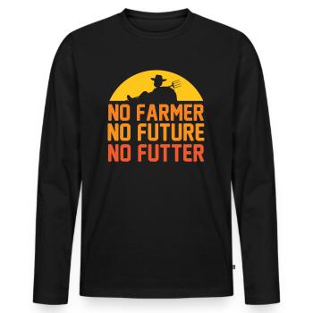 No Farmer No Future No Futter Landwirte Protest De - Männer Premium Bio Langarmshirt - Schwarz - Vorne - Nico (187cm)
