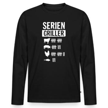 Seriengriller Grillen Grillfan BBQ Barbecue Männer - Männer Premium Bio Langarmshirt - Schwarz - Vorne - Nico (187cm)