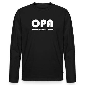 Opa im Dienst - Männer Premium Bio Langarmshirt - Schwarz - Vorne - Nico (187cm)