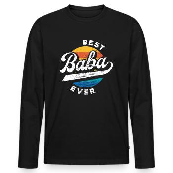 Best Baba Ever Türkischer Vater Papa Türkei Retro - Männer Premium Bio Langarmshirt - Schwarz - Vorne - Nico (187cm)