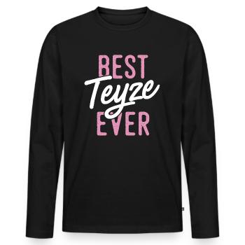 Cadeau de tante turque Sweet Best Teyze Ever Cool - T-shirt manches longues Premium bio Homme - noir - Devant - Nico (187cm)