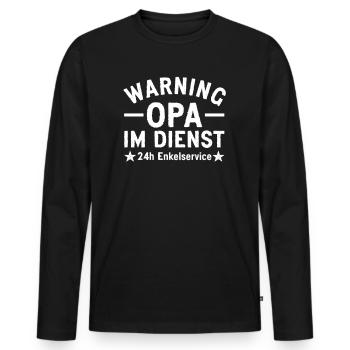 Opa im Dienst Geschenkidee - Männer Premium Bio Langarmshirt - Schwarz - Vorne - Nico (187cm)