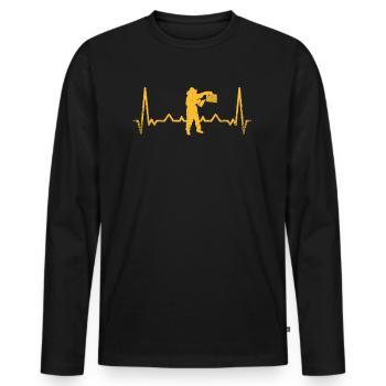 BEEKEEPER HEARTBEAT EKG Heartbeat apiculture apiculture - T-shirt manches longues Premium bio Homme - noir - Devant - Nico (187cm)