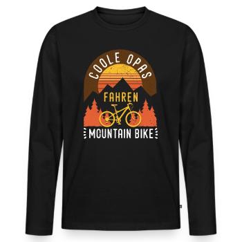Coole Opas fahren Mountainbike | MTB Downhill Gro - Männer Premium Bio Langarmshirt - Schwarz - Vorne - Nico (187cm)