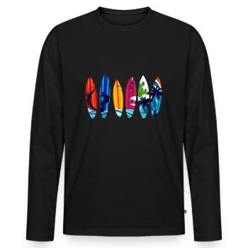 Planche de surf surf - T-shirt manches longues Premium bio Homme - noir - Devant - Nico (187cm)