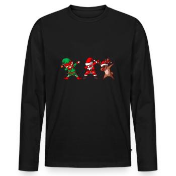 Dabbing Weihnachtsmann Weihnachten Xmas - Männer Premium Bio Langarmshirt - Schwarz - Vorne - Nico (187cm)