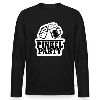 Pinkel Party Geschenkidee - Männer Premium Bio Langarmshirt - Schwarz - Vorne - Nico (187cm)