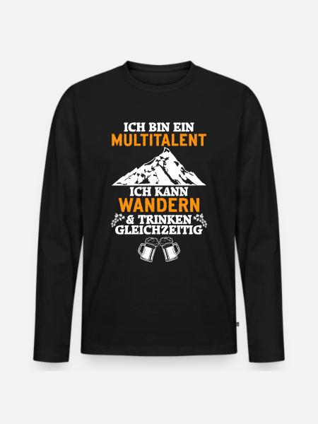 Wander Multitalent Geschenkidee - Männer Premium Bio Langarmshirt - Schwarz