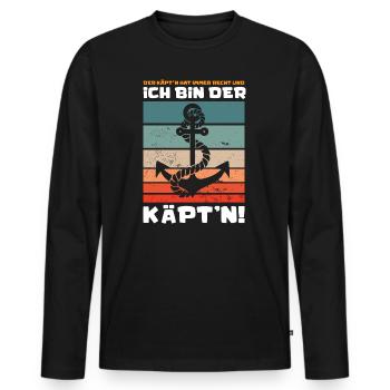 The captain is always right, I am the captain Seg - Men's Premium Organic Long Sleeve Shirt - black - Front - Nico (187cm)