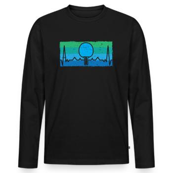 Ping-pong | Ping Pong | Ping-pong - T-shirt manches longues Premium bio Homme - noir - Devant - Nico (187cm)